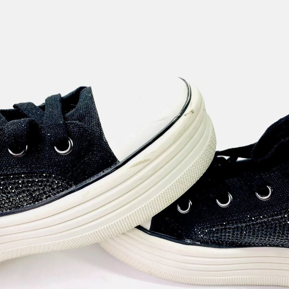 Steve Madden Berker Black Rhinestone high-top Platform Sneakers Size 9 - Picture 4 of 13